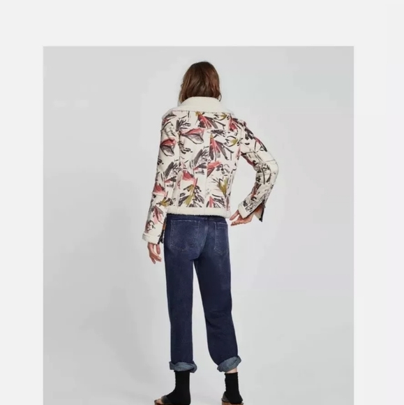 Zara Faux Suede Printed Jacket warm like Sweater - Picture 3 of 10